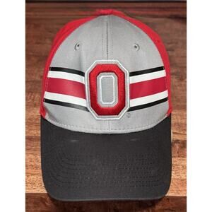 Ohio State University Red, Black, White, & Grey Adjustable Cap FAN 1